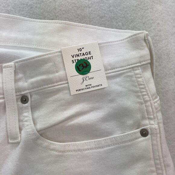 J.Crew 10" Vintage Slim Straight Jeans Women's 36 White Stretch Denim Button Fly - Picture 4 of 16